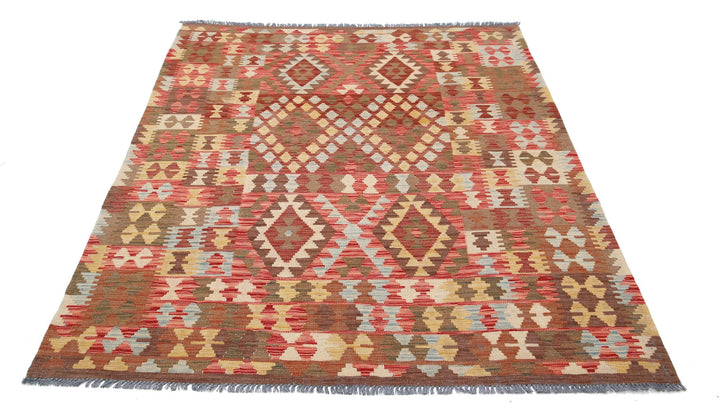 Kilim 4’ 10” x 6’ 6″ - No. AV81083 - ALRUG Rug Store