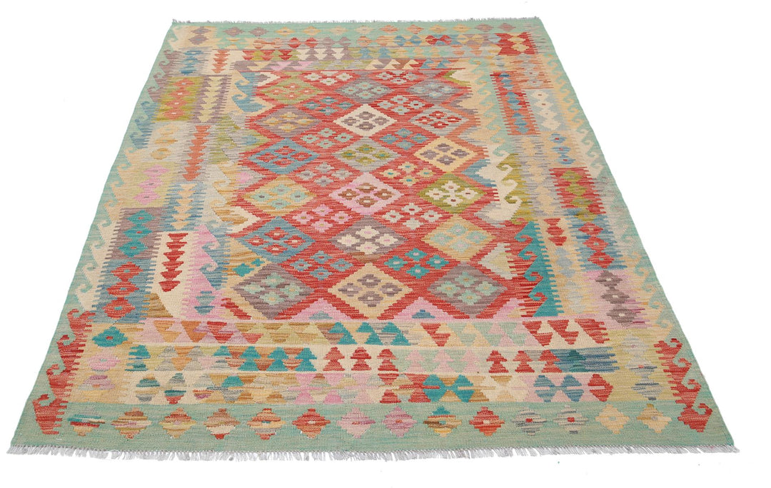 Kilim 4’ 11” x 6’ 7″ - No. AV91553 - ALRUG Rug Store