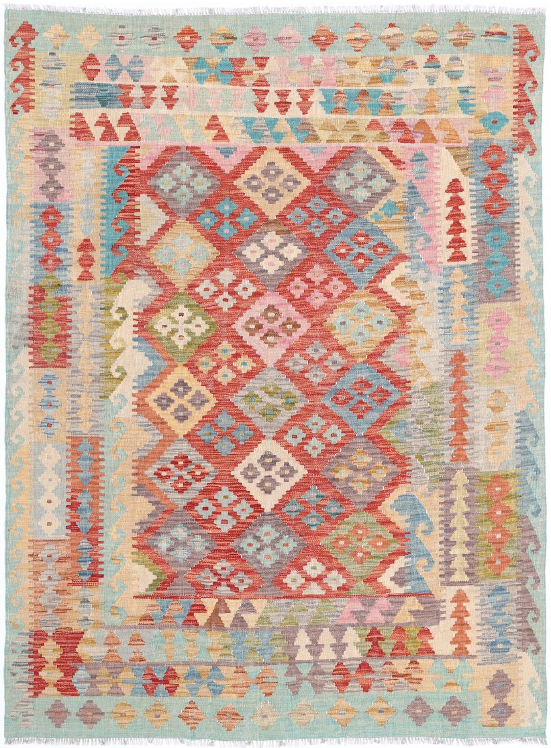 Kilim 4’ 11” x 6’ 7″ - No. AV91553 - ALRUG Rug Store