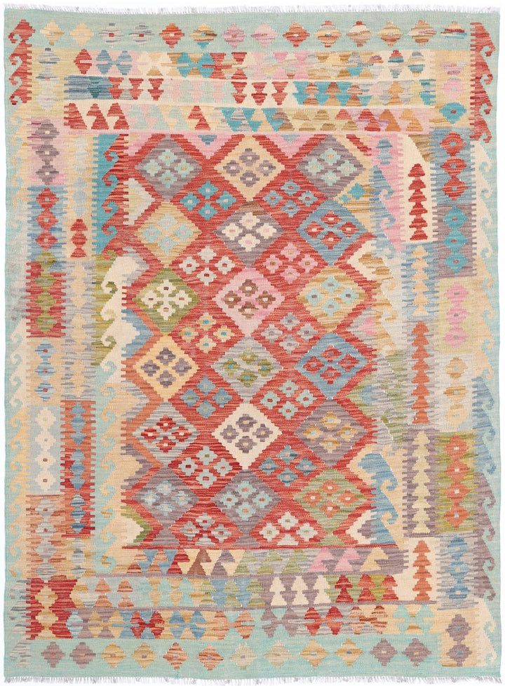 Kilim 4’ 11” x 6’ 7″ - No. AV91553 - ALRUG Rug Store