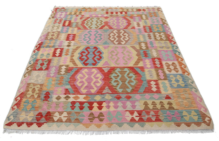 Kilim 5’ 6″ x 7’ 5″ - No. AV70364 - ALRUG Rug Store