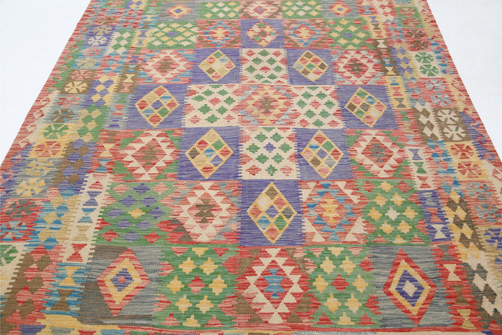Kilim 6’ 4″ x 9’ 2″ - No. AV32597 - ALRUG Rug Store