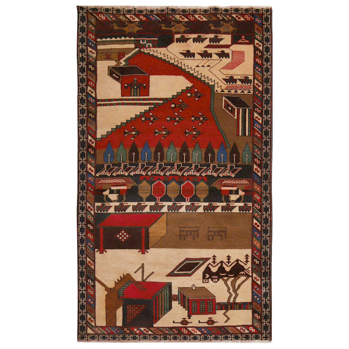 Pictorial Rug 3' 6" x 6' 2" - No. AL79814