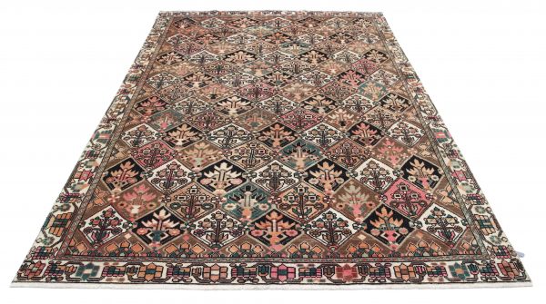 Brown Afghan Bakhtiari Rug 6'7" x 9'6" Hand-Knotted view 12