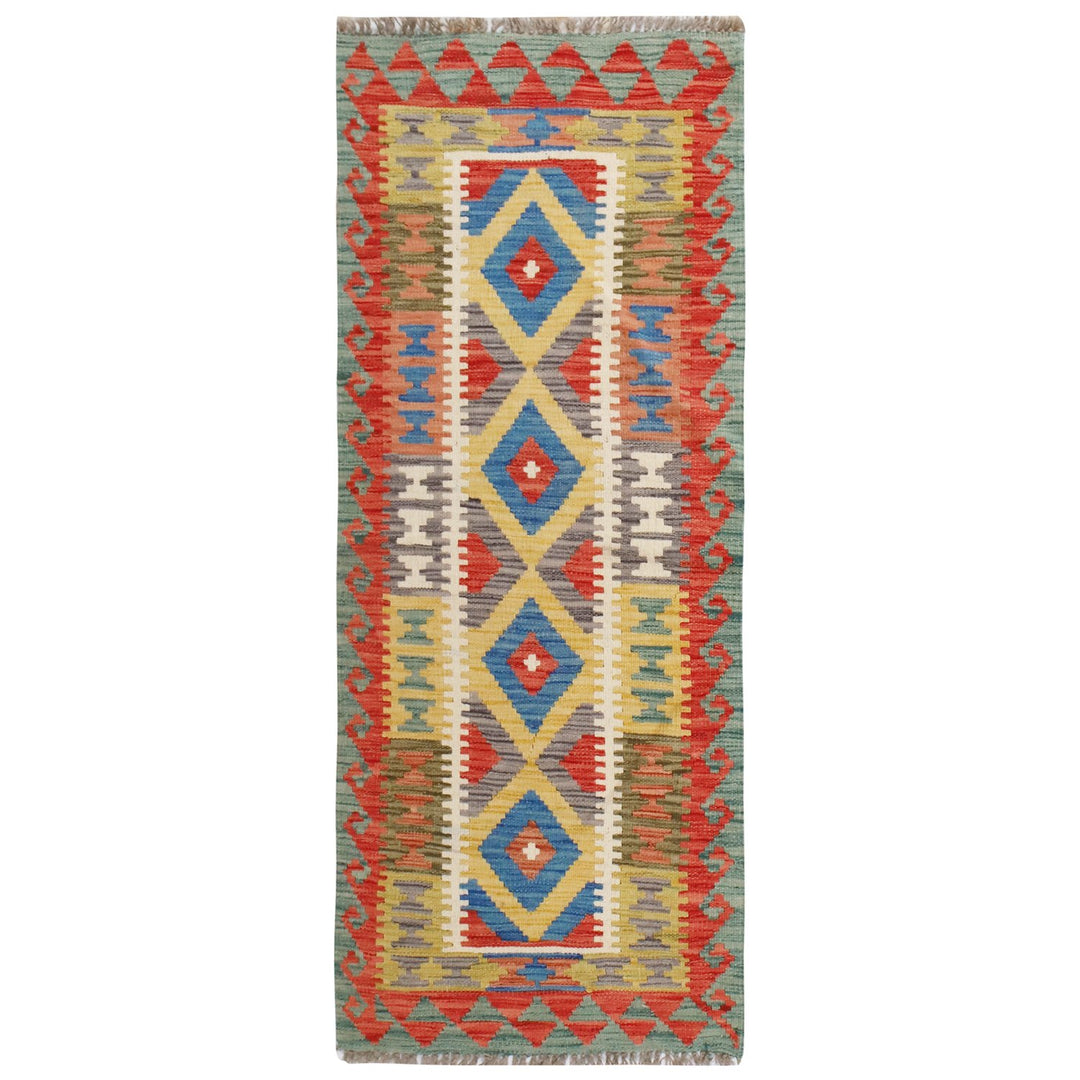 Afghan Kilim Rug 2' x 5'3" Flat-Weave