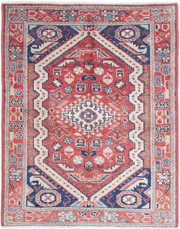 Kazak 3’ 4″ x 4’ 4″ - No. AV40010 - ALRUG Rug Store