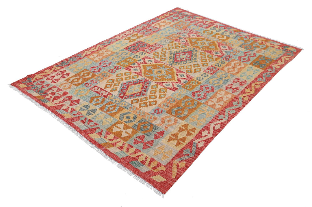 Kilim 4’ 8″ x 6’ 9″ - No. AV14301 - ALRUG Rug Store