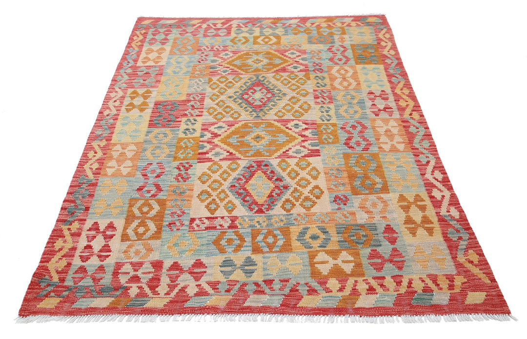 Kilim 4’ 8″ x 6’ 9″ - No. AV14301 - ALRUG Rug Store