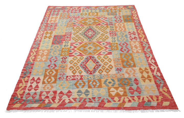 Kilim 4’ 8″ x 6’ 9″ - No. AV14301 - ALRUG Rug Store