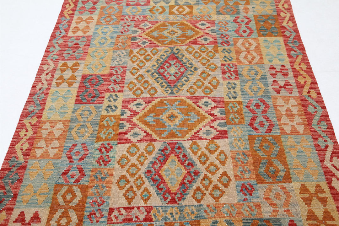 Kilim 4’ 8″ x 6’ 9″ - No. AV14301 - ALRUG Rug Store