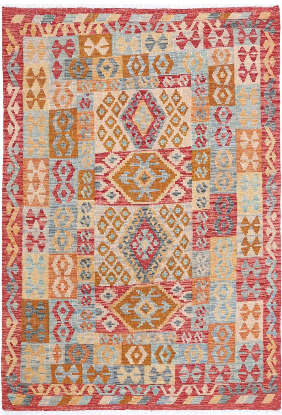 Kilim 4’ 8″ x 6’ 9″ - No. AV14301 - ALRUG Rug Store