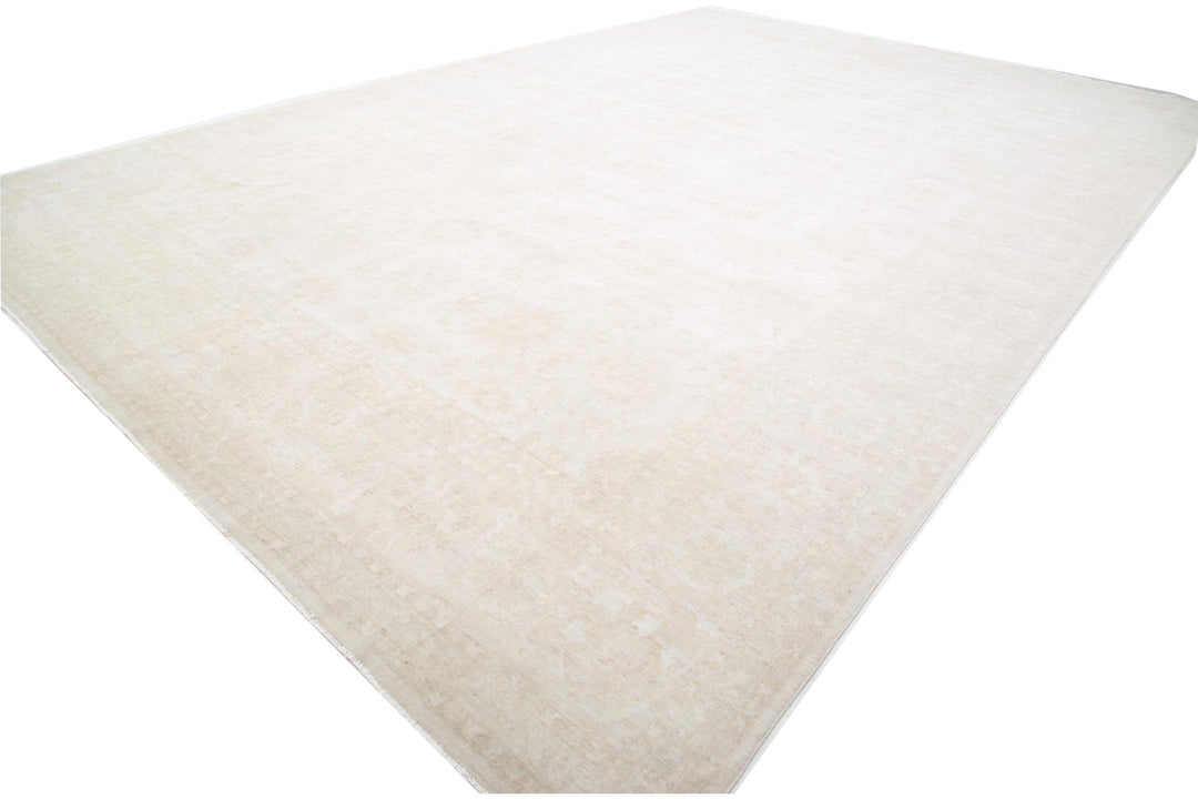 Ivory Pakistani Tabriz Rug 16'4" x 21'8" Hand-Knotted view