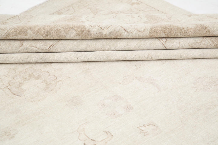 Ivory Afghan Tabriz Rug 16'0" x 23'2" Hand-Knotted view
