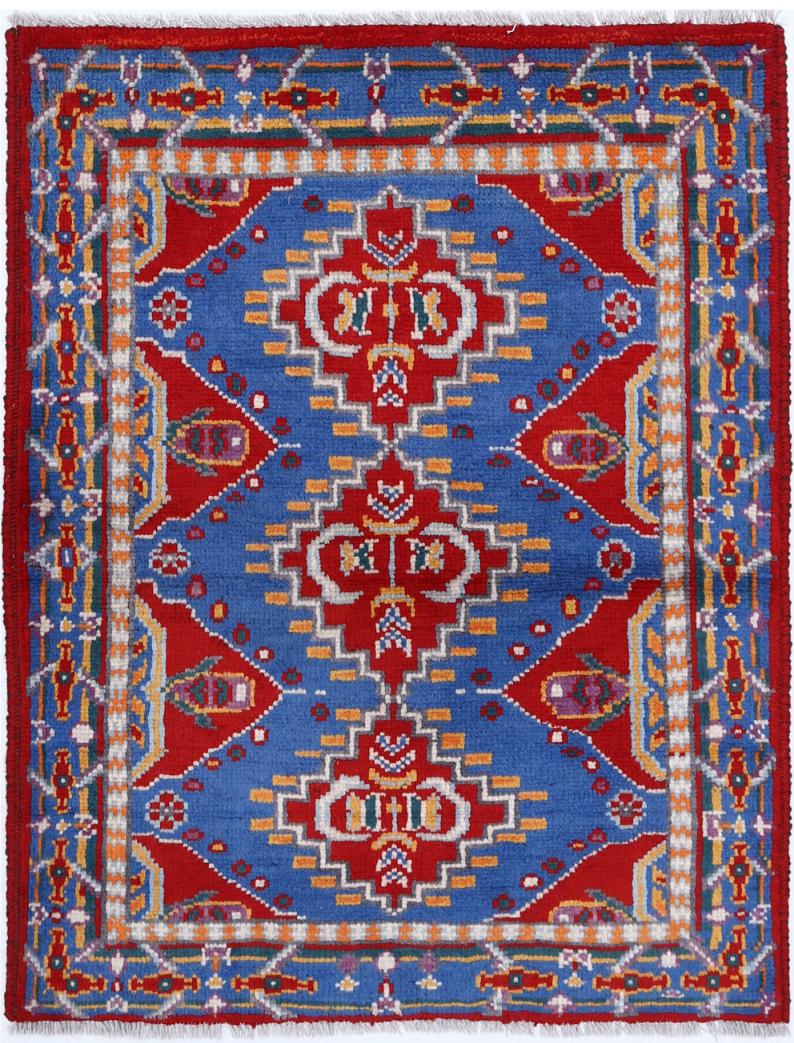 Red Pakistani Tribal Rug 2'10" x 3'8" Hand-Knotted