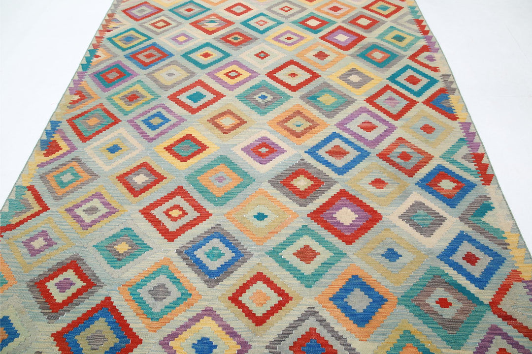 Kilim 6’ 6″ x 9’ 11” - No. AV23109 - ALRUG Rug Store