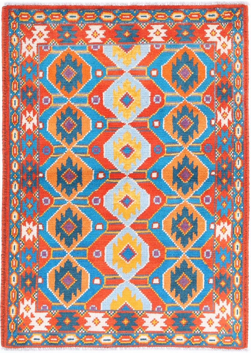 Red Pakistani Tribal Rug 2'9" x 4'0" Hand-Knotted