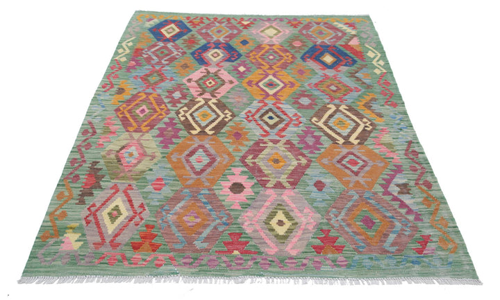 Kilim 4’ 11” x 6’ 4″ - No. AV80107 - ALRUG Rug Store