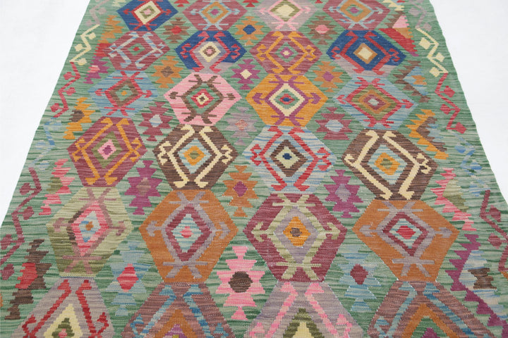Kilim 4’ 11” x 6’ 4″ - No. AV80107 - ALRUG Rug Store
