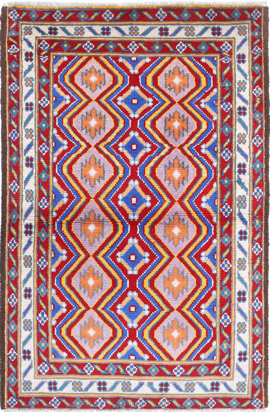 Pakistani Tribal Rug 3'2" x 5'0" Hand-Knotted