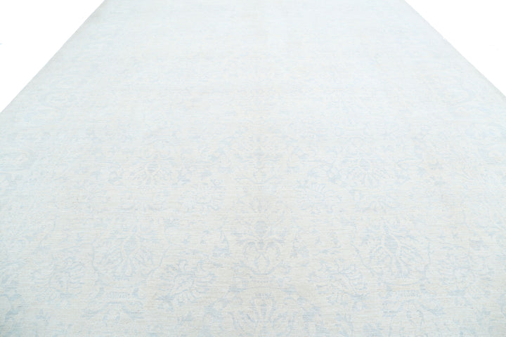 Ivory Pakistani Serenity Rug 12'2" x 18'4" Hand-Knotted pattern