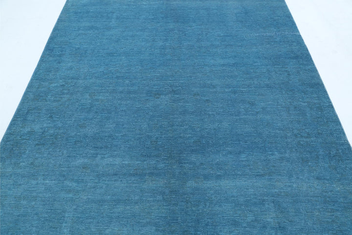 Green Afghan Overdye Rug 5'11" x 8'3" Hand-Knotted view