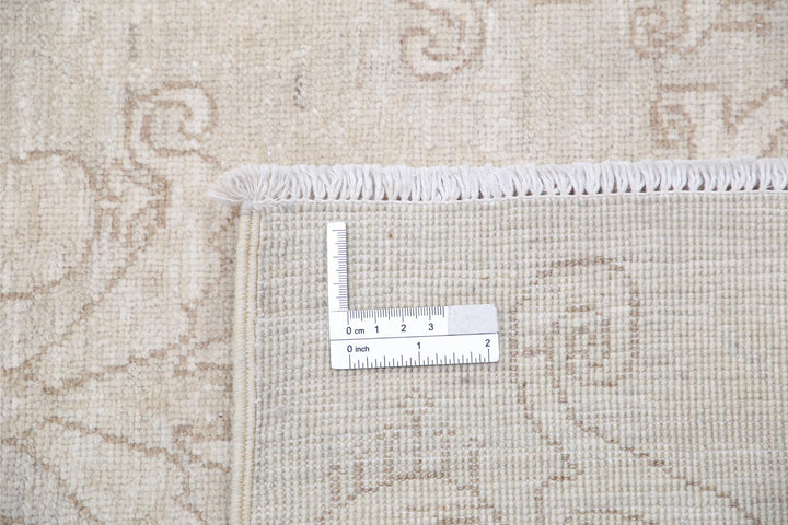 Ivory Afghan Oriental Rug 11' 0" x 14' 9" Hand-Knotted field