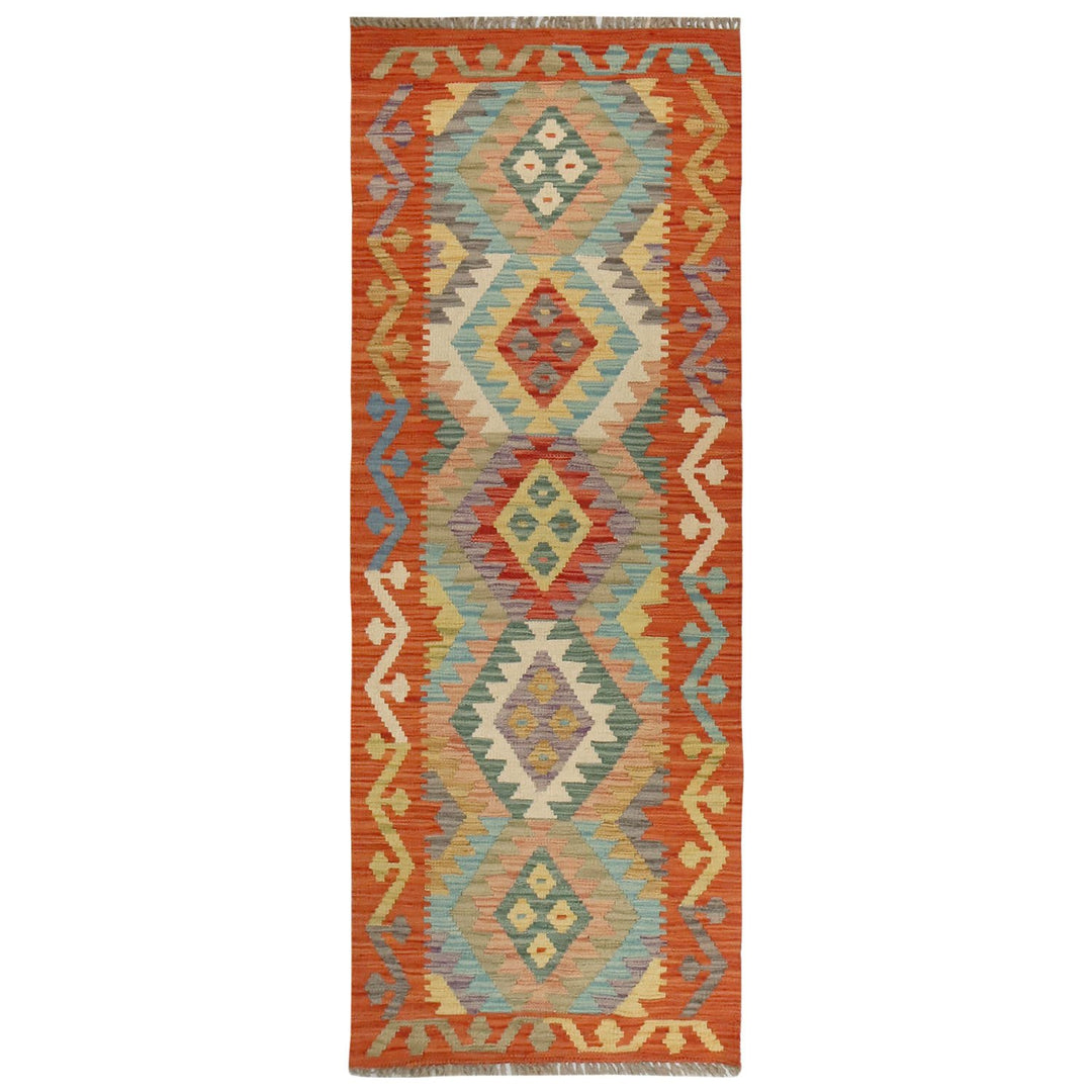 Afghan Kilim Rug 1'9" x 5'7" Flat-Weave