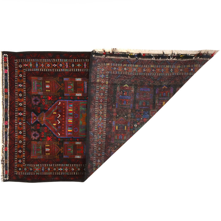 Afghan Prayer Rug 3'1" x 4'9" Hand-Knotted pattern