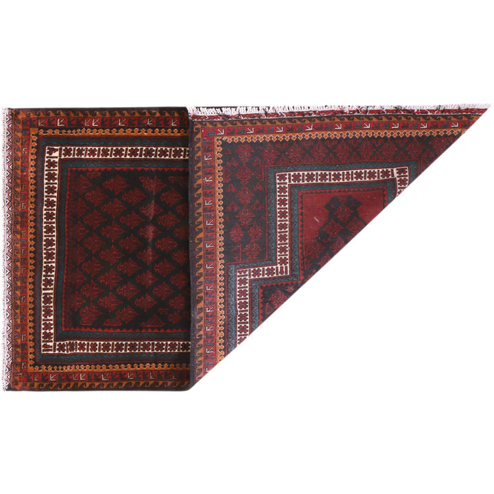Afghan Prayer Rug 3'1" x 4'7" Hand-Knotted pattern