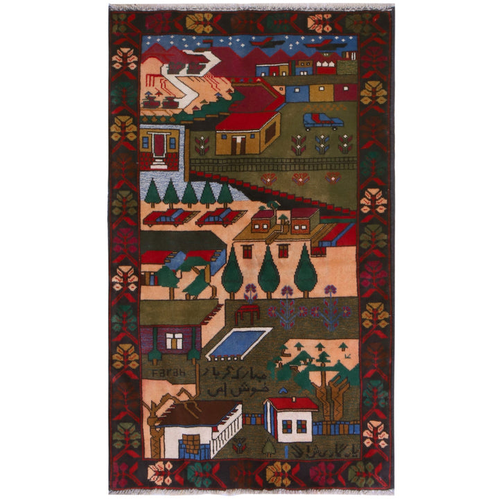 Pictorial Rug 2' 7" x 4' 7" - No. AL55612