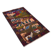 Pictorial Rug 2' 7" x 4' 7" - No. AL77843