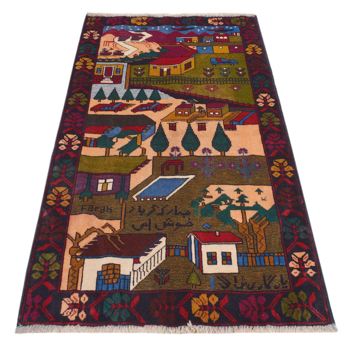 Pictorial Rug 2' 7" x 4' 7" - No. AL55612