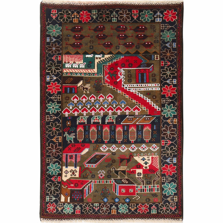 Pictorial Rug 3' x 4'5" - No. AL49586