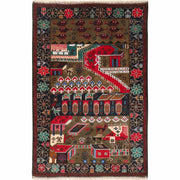 Pictorial Rug 3' x 4'5" - No. AL49586