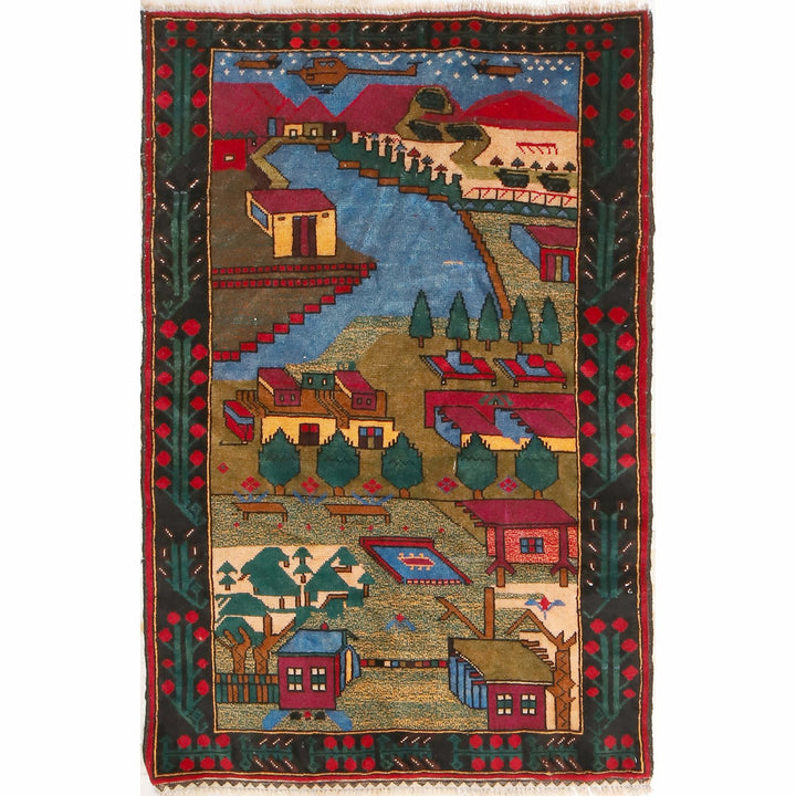 Pictorial Rug 2' 9" x 4' 4" - No. AL77149