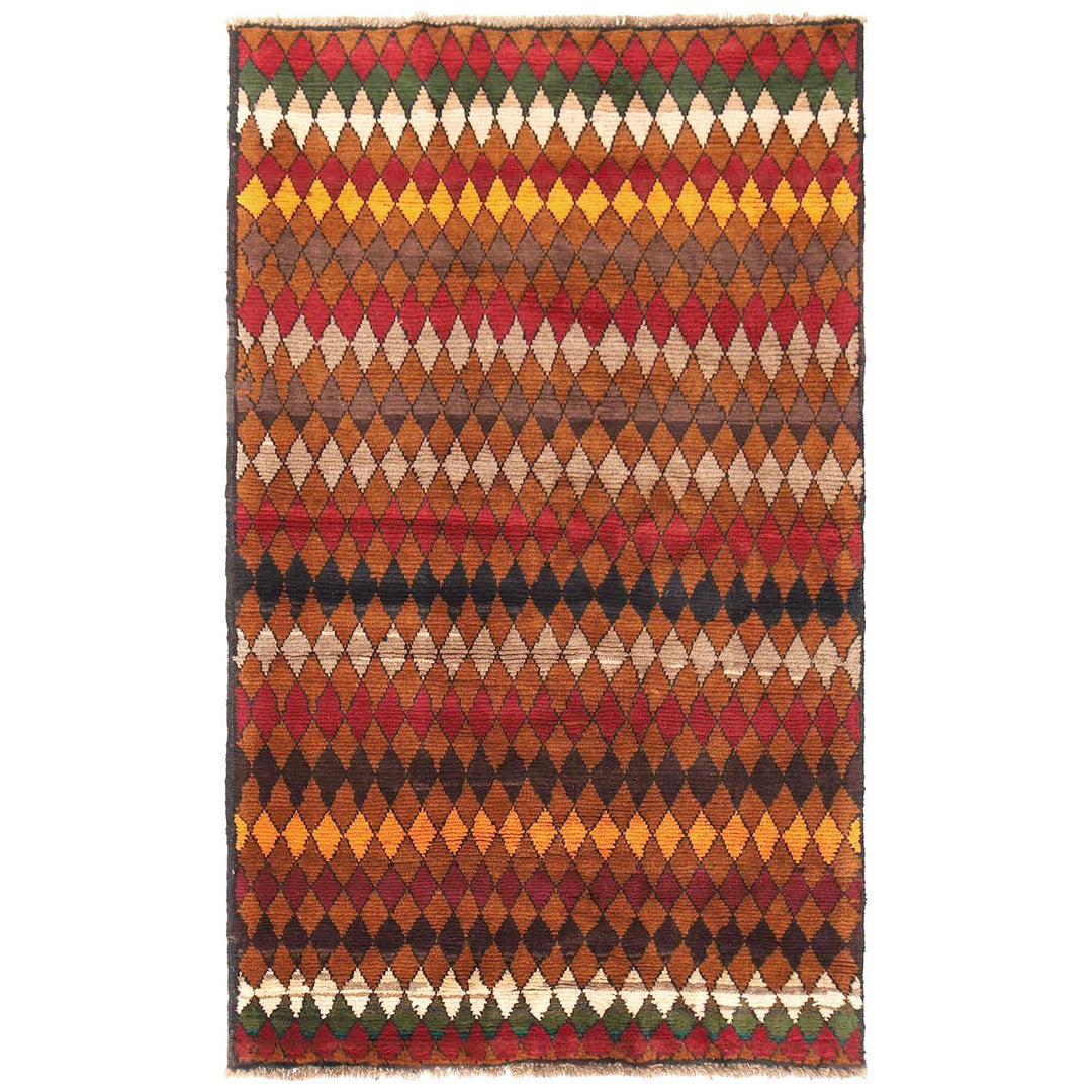 Tan Afghan Baluchi Rug 3' 6" x 6' 1" Hand-Knotted