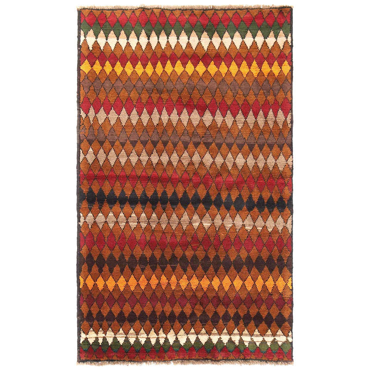 Tan Afghan Baluchi Rug 3' 6" x 6' 1" Hand-Knotted