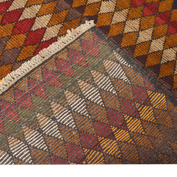 Tan Afghan Baluchi Rug 3' 6" x 6' 1" Hand-Knotted border