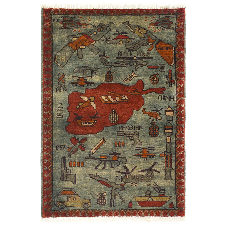 Afghan War Rug 2' x 3'" - No. AL60411