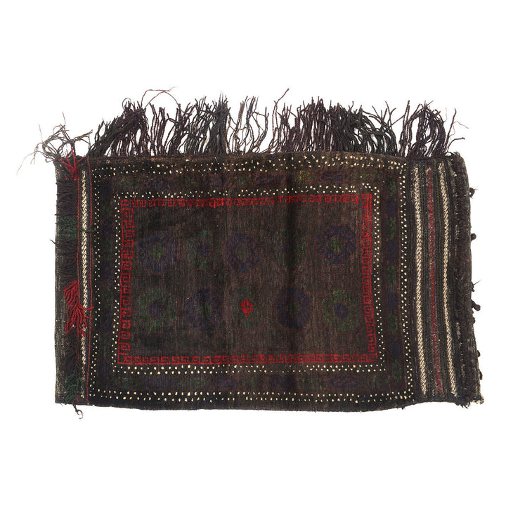 Black Afghan Balisht Rug 2' x 3' 5" Hand-Knotted