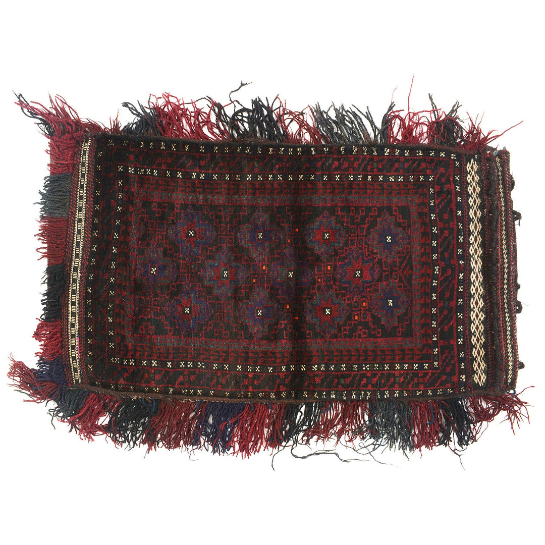 Red Afghan Balisht Rug 1' 9" x 3' 6" Hand-Knotted