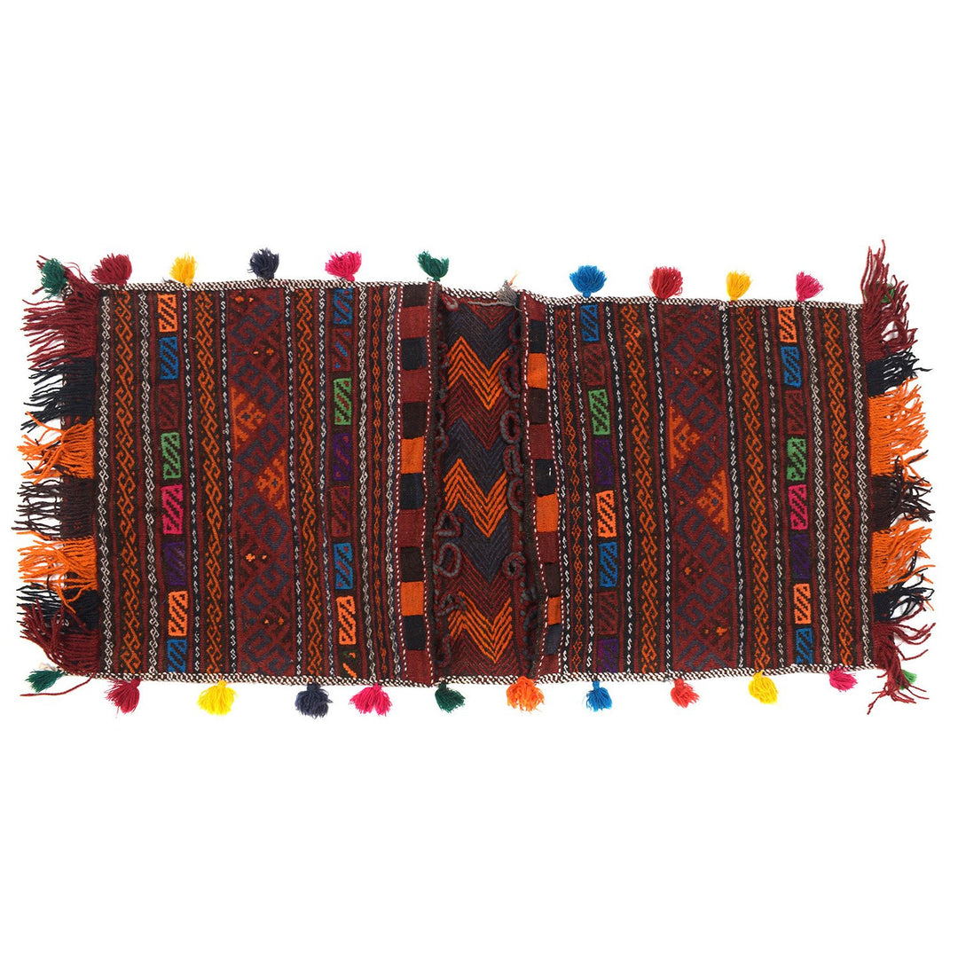 Afghan Saddle Bag Rug 1' 9" x 4' 1" Hand-Knotted