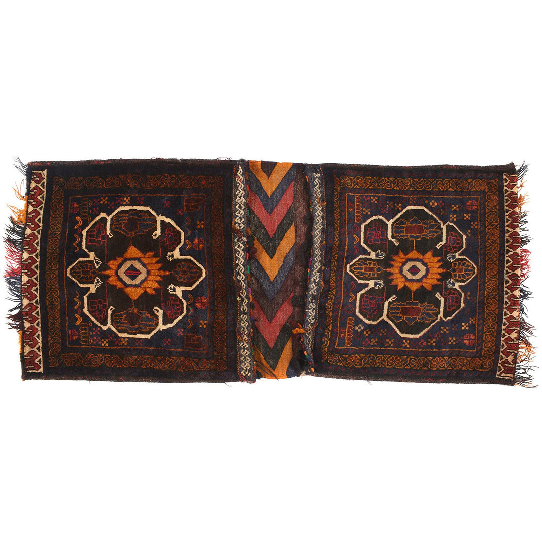 Afghan Saddle Bag Rug 1' 8" x 4' 3" Hand-Knotted