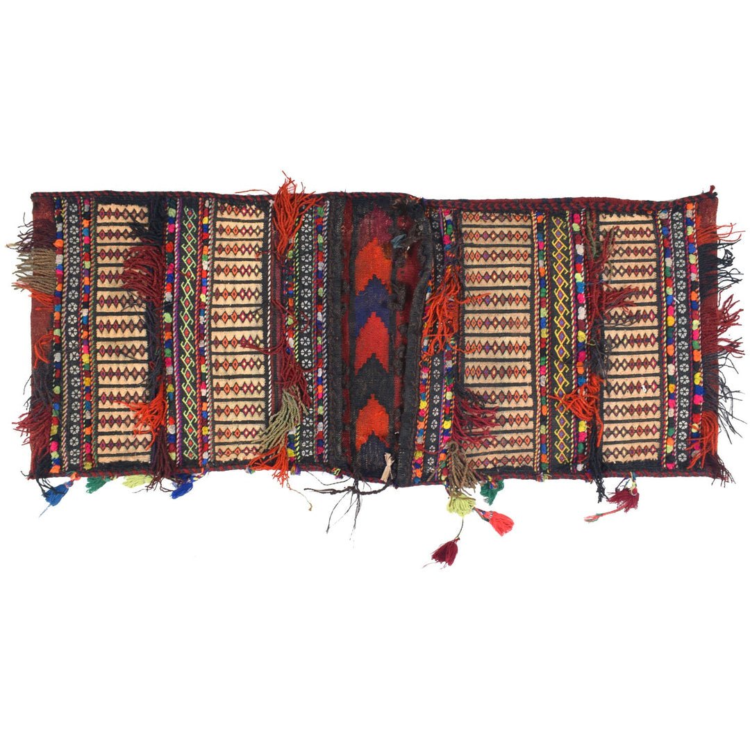 Afghan Saddle Bag Rug 1'9" x 4'1" Hand-Knotted