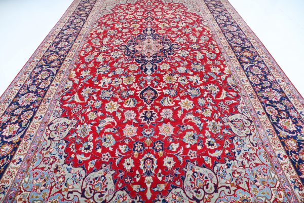Red Afghan Mahal Rug 9'7" x 16'1" Hand-Knotted pattern