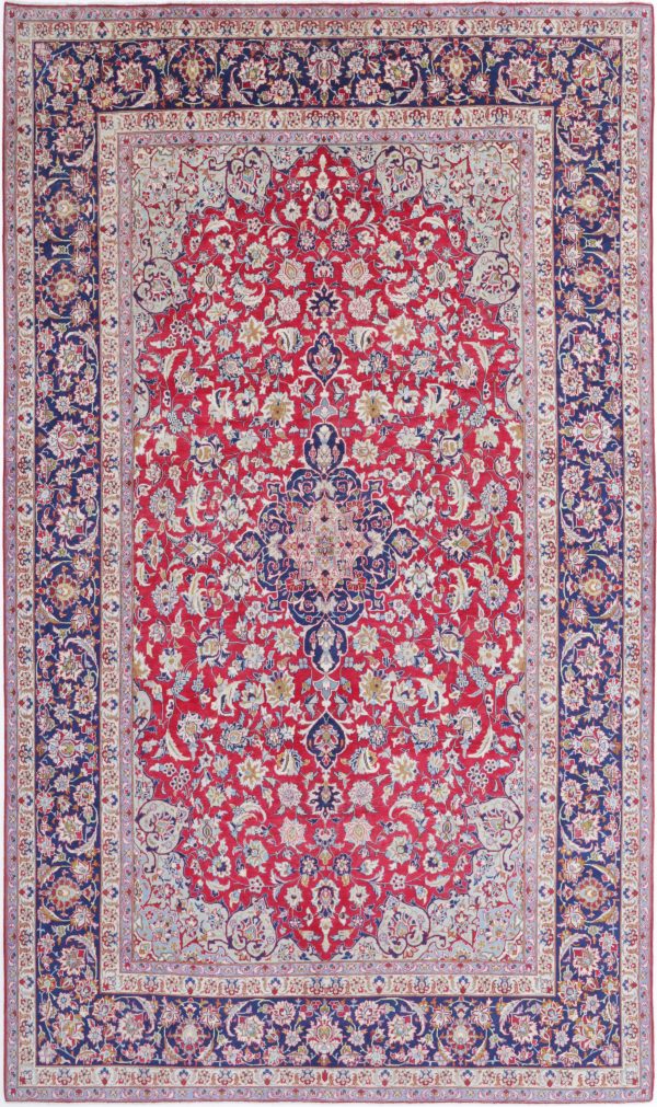 Red Afghan Mahal Rug 9'7" x 16'1" Hand-Knotted texture