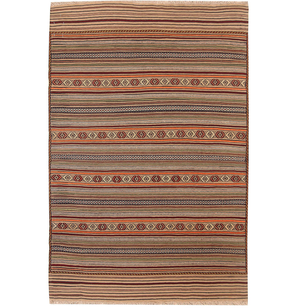 Afghan Laghari Kilim Rug 3' 1" x 4' 8" Flat-Weave