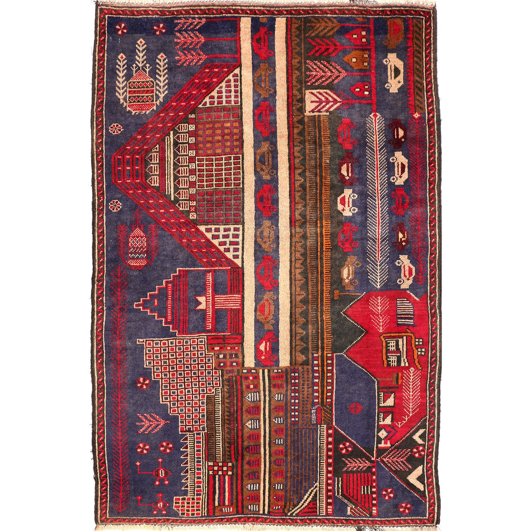 Baluchi Rug 3' 2 x 4' 8 (ft) - No. AL32611 - ALRUG Rug Store