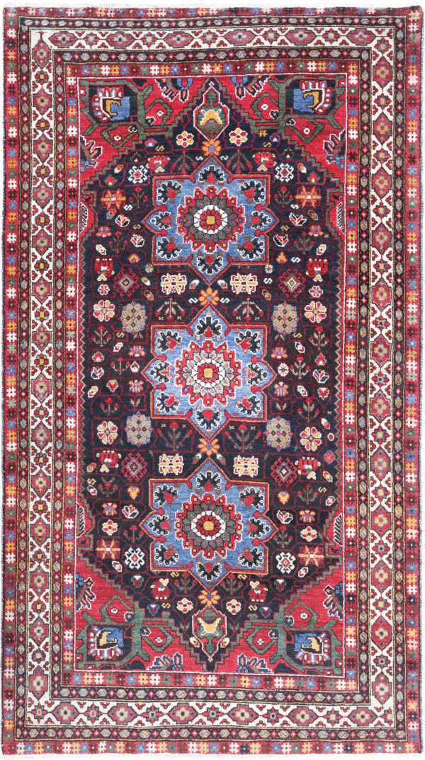 Black Baluch Oriental Rug 5'5" x 9'9" Hand-Knotted texture