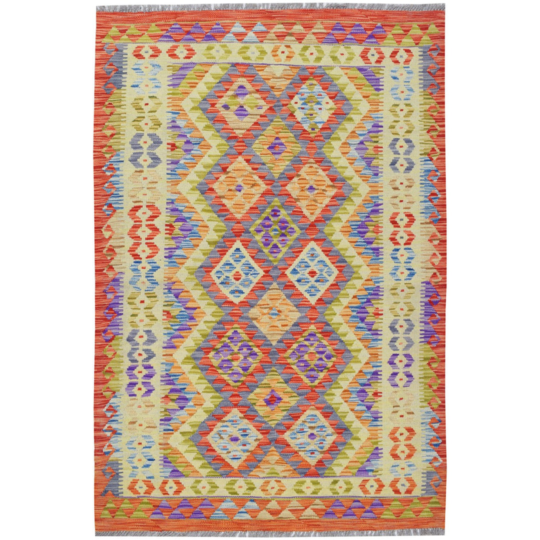 Vegetable Kilim 3' 5"  x 5' 1"  (ft) - No. AL61109 - ALRUG Rug Store